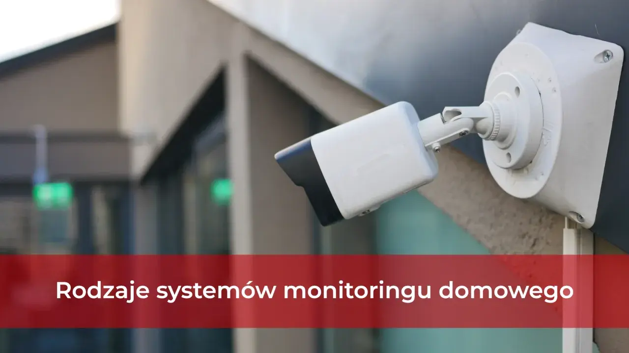 Kamera monitoringu na ścianie budynku. To przykład, co to jest monitoring, który zapewnia bezpieczeństwo.