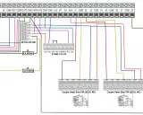 Schemat podłączenia czujek Satel Slim PIR do centrali Integra 32. Pokazuje połączenia z sygnalizatorami wewnętrznym i zewnętrznym oraz modułem ETHM-1 PLUS.