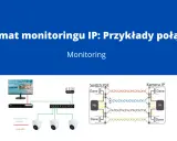 Schemat monitoringu IP: podgląd kamer IP przez internet. Połączenie kamer z rejestratorem i switchem PoE.