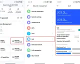 Zarządzanie siecią w aplikacji Xiaomi. Widok QoS pokazuje limity prędkości pobierania i wysyłania, które są niedostępne do edycji.