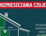 Schemat rozmieszczenia czujek dymu w domu: w sypialniach i przedpokoju. W mieszkaniu wielokondygnacyjnym co najmniej jedna czujka dymu.