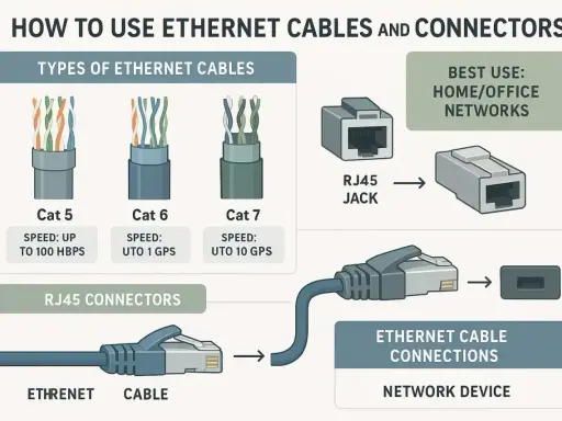 Porównanie kabli Ethernet Cat 5, 6, 7 i złączy RJ45. Dowiedz się, jaki kabel do kamer PoE wybrać, aby uzyskać najlepszą wydajność sieci.