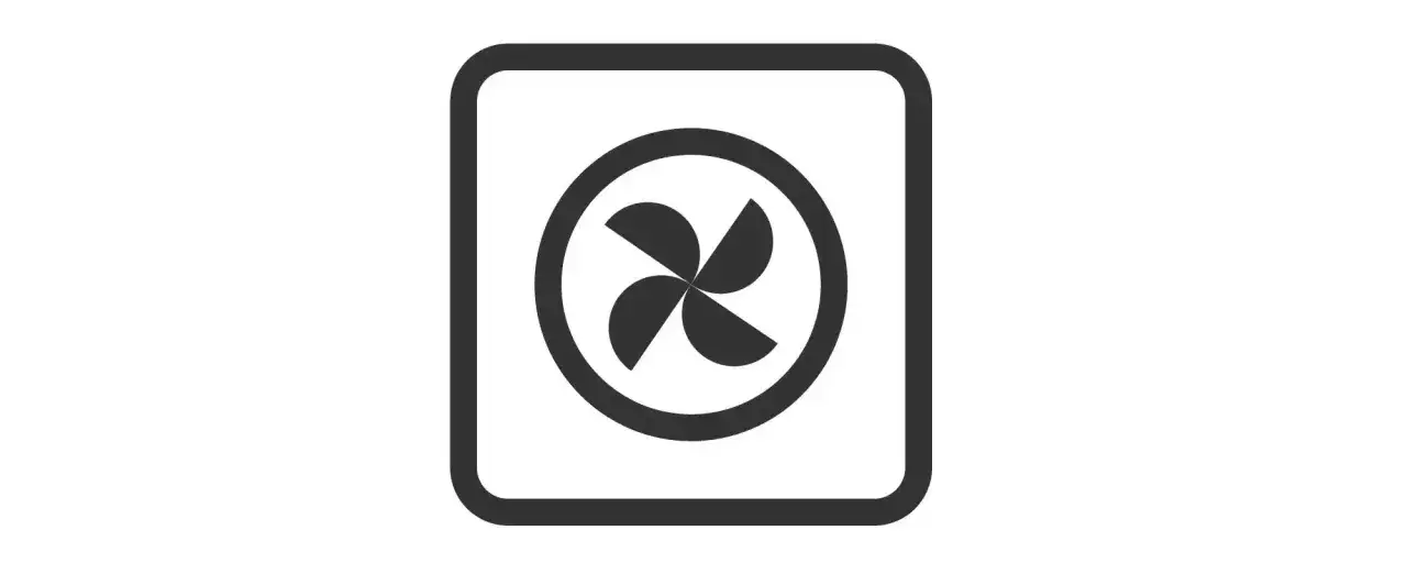 Ikona symbolizująca termoobieg w piekarniku. Wentylator rozprowadza ciepło r&oacute;wnomiernie, zapewniając idealne pieczenie.